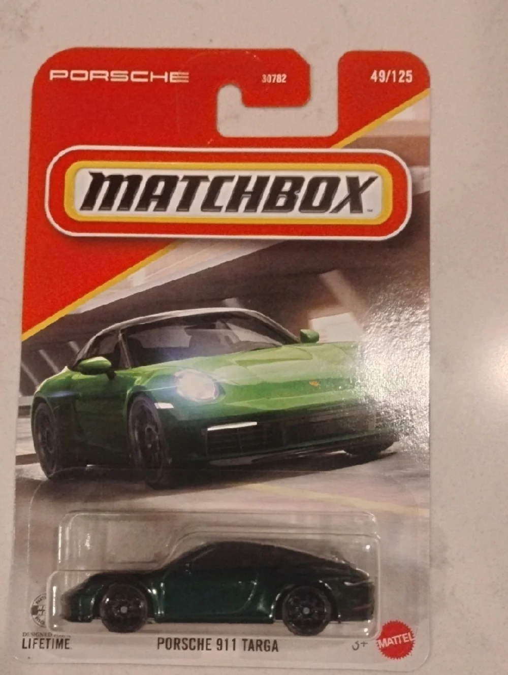Mattel Matchbox Porsche 911 Targa Toy Car - Green and Black